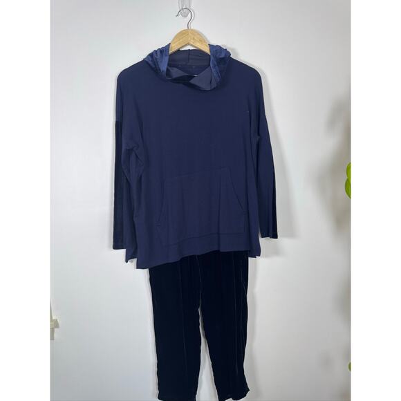 Eileen Fisher Navy Velvet Track Suit (2 Piece) in Navy, PS - Picture 1 of 16